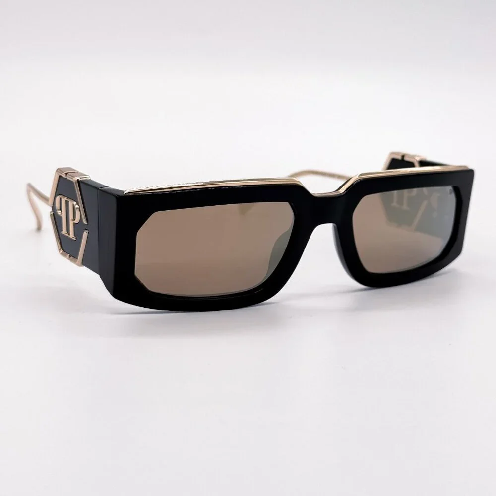 NEW PHILIPP PLEIN ROSE VENUS SPP119M 700G SHINY BLACK MEN SUNGLASSES